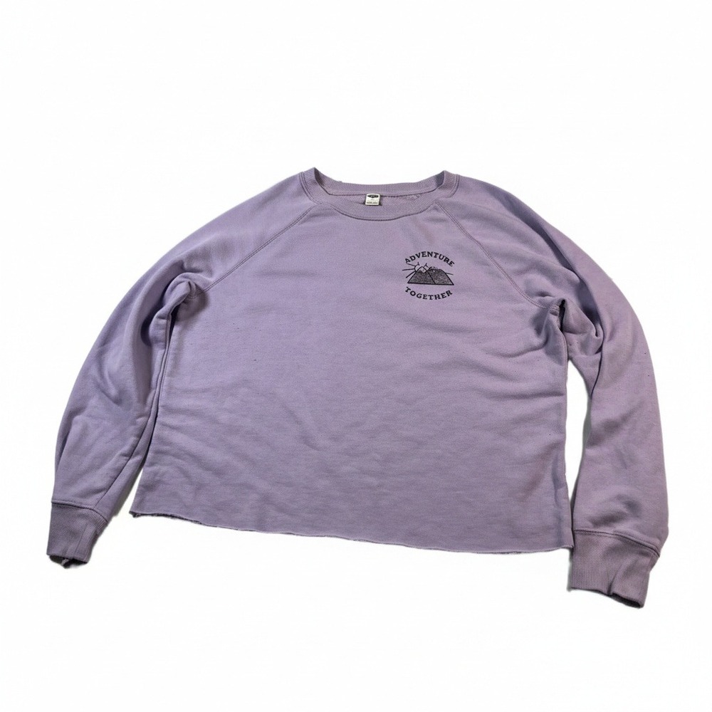 Old Navy "Adventure Together" Purple Sweatshirt Crewneck Pullover Men Size Large